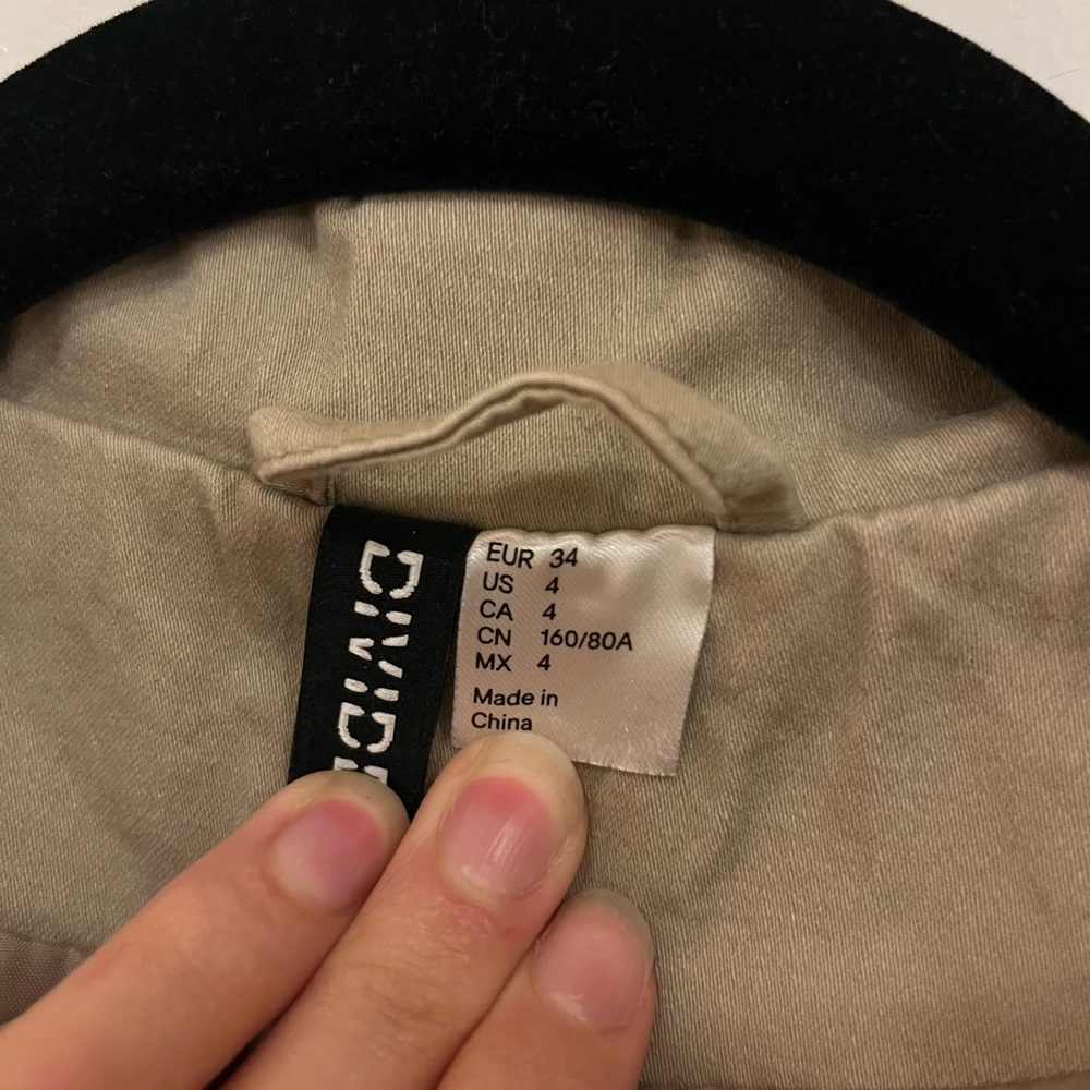 Small H&M Beige Cotton Short Raincoat - Picture 4 of 7